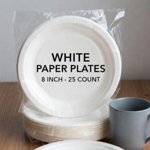 White 8 Inch Paper Plate (100 pcs)
