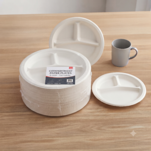 compartment 8 inch paper plate (100 pcs)
