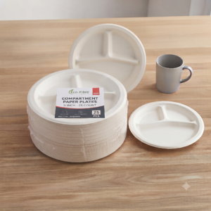 compartment 9 inch paper plate (25 pcs)