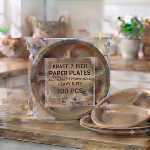 Kraft 7 Inch Paper Plate (100 pcs)