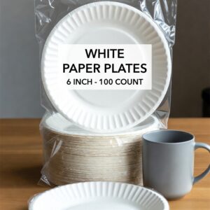 White 6 Inch Paper Plate (100 pcs)