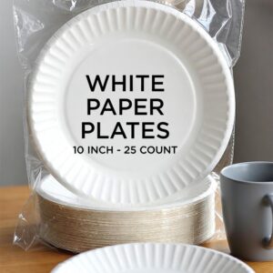White 10 Inch Paper Plate (25 pcs)