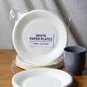 White 9 Inch Paper Plate (50 pcs)