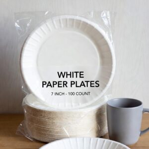 White 7 Inch Paper Plate (100 pcs)