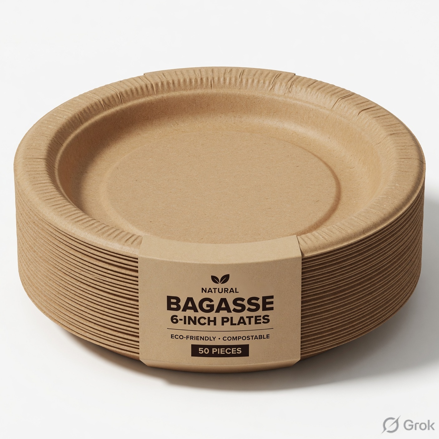 Bagasse 6 Inch Paper Plate (50 pcs)