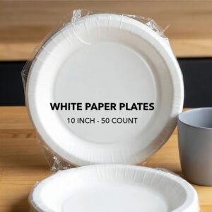 White 10 Inch Paper Plate (50 pcs)